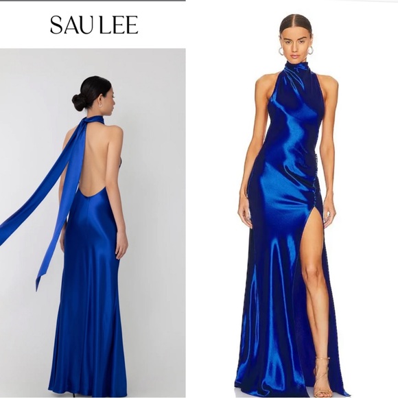 SAU LEE Dresses & Skirts - SAU LEE Penelope Gown in Egyptian Blue 6 maxi